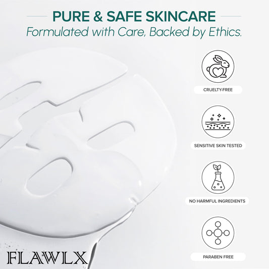 Flawlx - Bio-Collagen Real Deep Face Mask, Hydrating Overnight Hydrogel Mask, Pore Minimizing, Elasticity Boosting, With Natural Ingredients Facial Mask 45g (5-Pack) | TikTok Trend Items