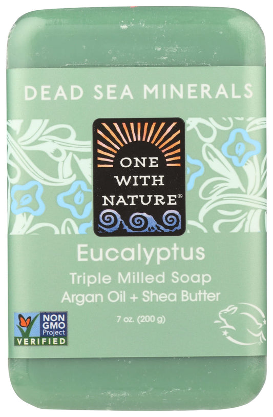 One With Nature Dead Sea Mineral Soap Bar, Eucalyptus, Cruelty Free, Non-GMO, 7 Ounce (Pack of 3)