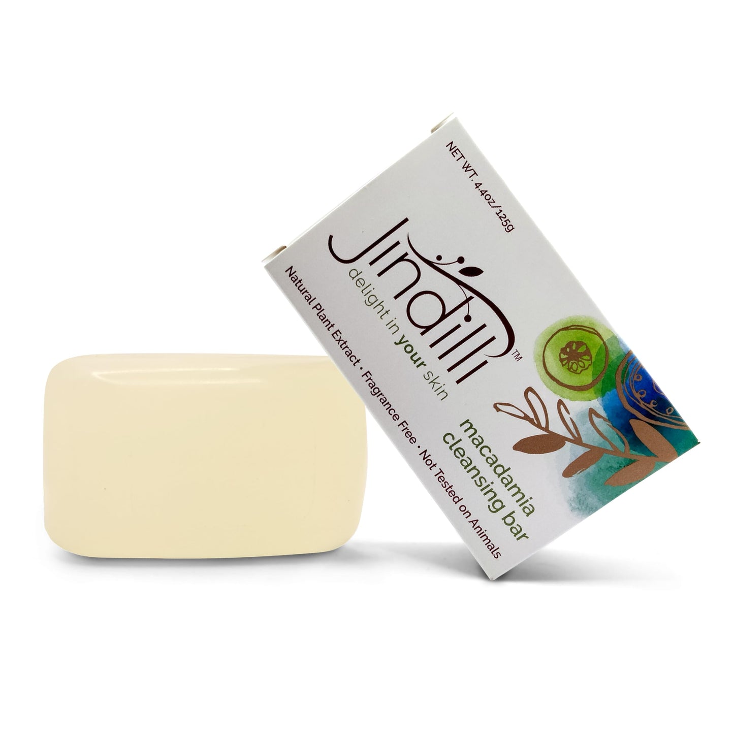 Jindilli Macadamia Oil Body Cleansing Bar-Natural Extracts,Fragrance Free,Non Greasy,Cold-Pressed Refined & Filtered,Cruelty-Free, Skin and Hair,Sensitive Skin,Eczema,Rosacea,Psoriasi- 4.4 oz