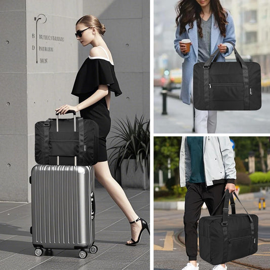 Small Duffle Bag for Travel, Personal Item Travel Bag Foldable Travel Tote Mini Gym Bag for Men Women, Black