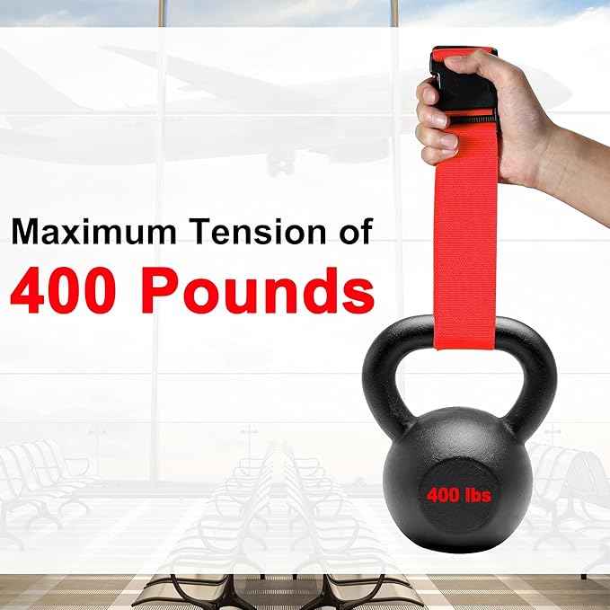 8 Pack Luggage Straps and Tags Set (4 Straps, 4 Tags), Luggage Straps for Suitcases TSA Approved Suitcase Belt Luggage Tags, Red