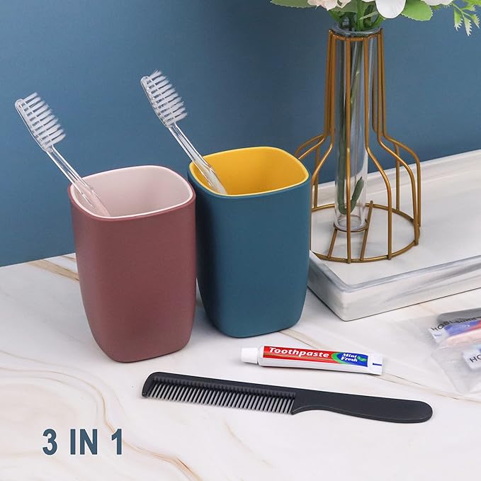 30pcs Disposable Toothbrushes with Toothpaste and Comb Individually Wrapped,10g Toothpaste,7inch Black Comb, Toothbrush for Homeless, Hotel,AirBnb