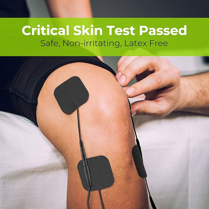 AUVON TENS Unit Replacement Pads Combination Set, 20 Packs Multiple Sizes Electrodes for TENS Unit, Reusable and Latex Free Pigtail TENS Pads for Multiple Pain Relief (2mm Connector) (Black)