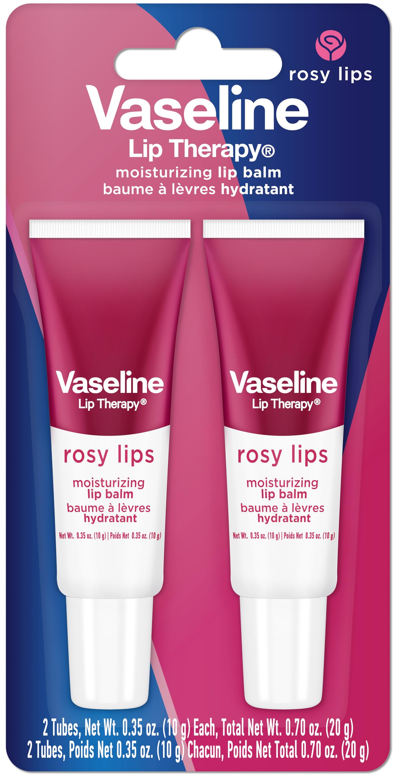 Vaseline Lip Therapy Rosy Lips Moisturizing Lip Balm - Twin Pack (2-Pack)