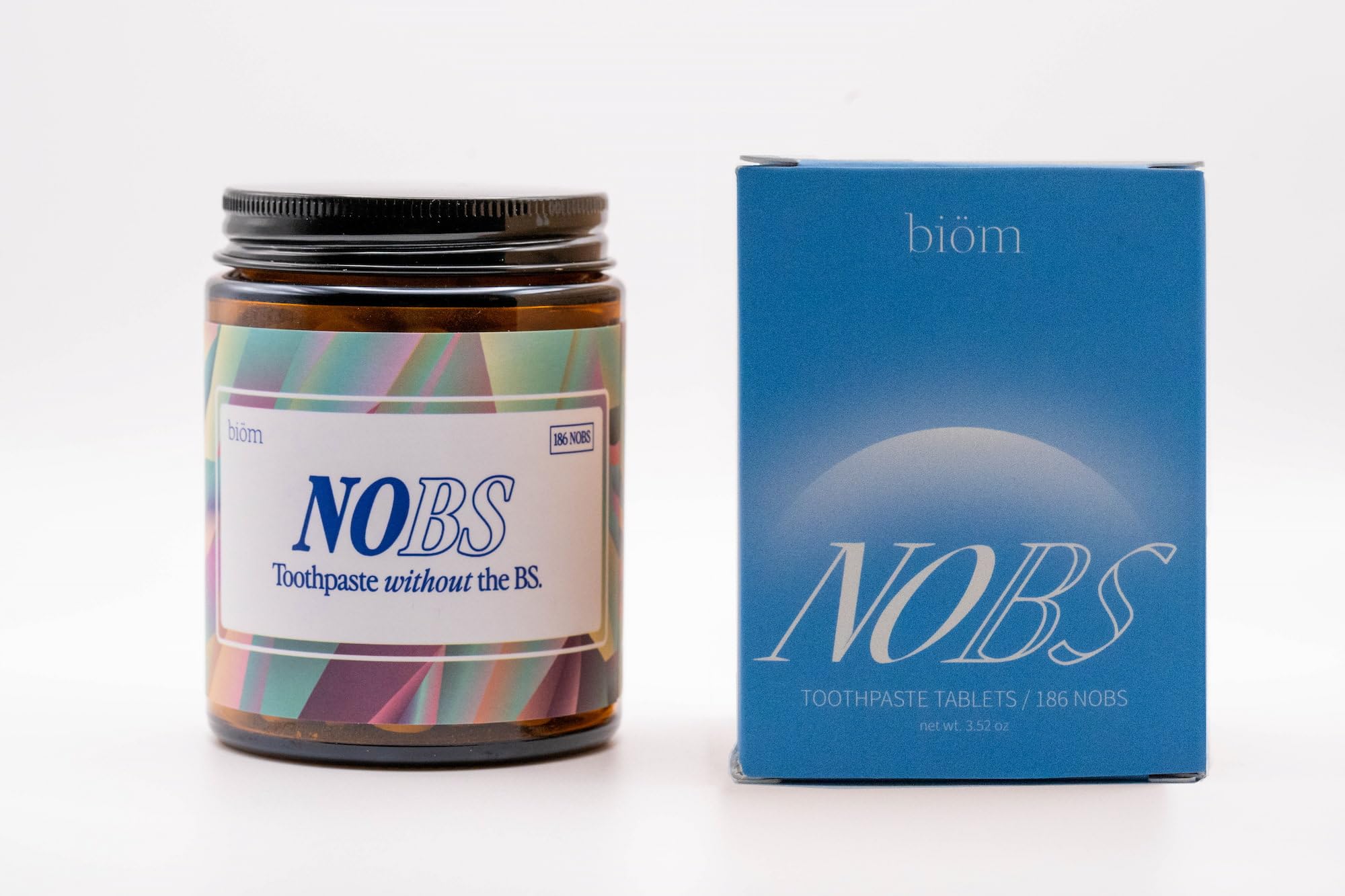 NOBS (No Bad Stuff) Toothpaste Tablets - Nano Hydroxyapatite, Fluoride & Plastic Free, Eco & Travel Friendly - Remineralize with NHA (3 Month)