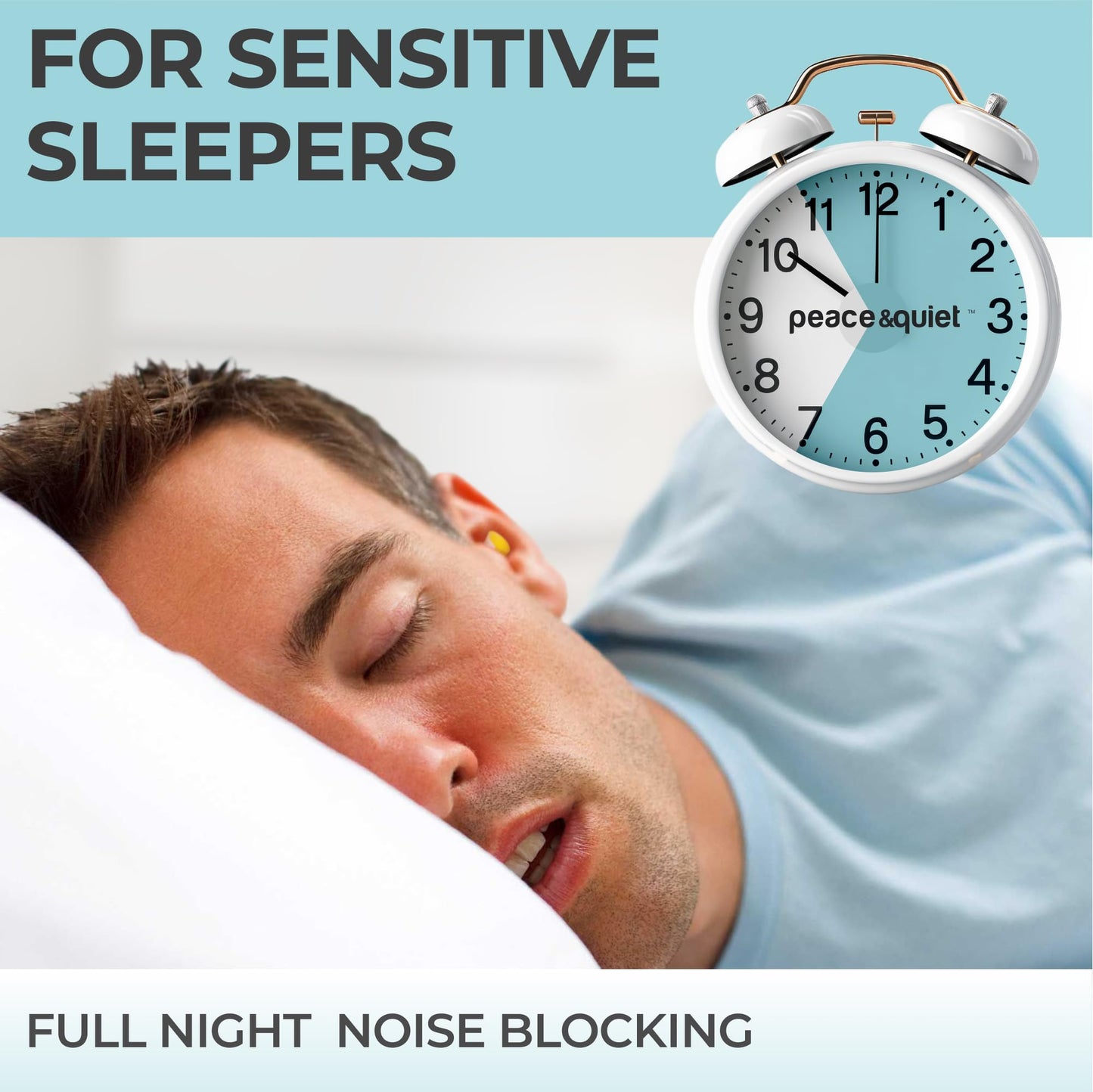 Peace&Quiet PQ Small Ear Plugs for Sleeping - 40 Earplugs for Sleep, Snoring, Small Ear Canals, Noise Cancelling 32 dB, Sound Blocking, for Women and Men