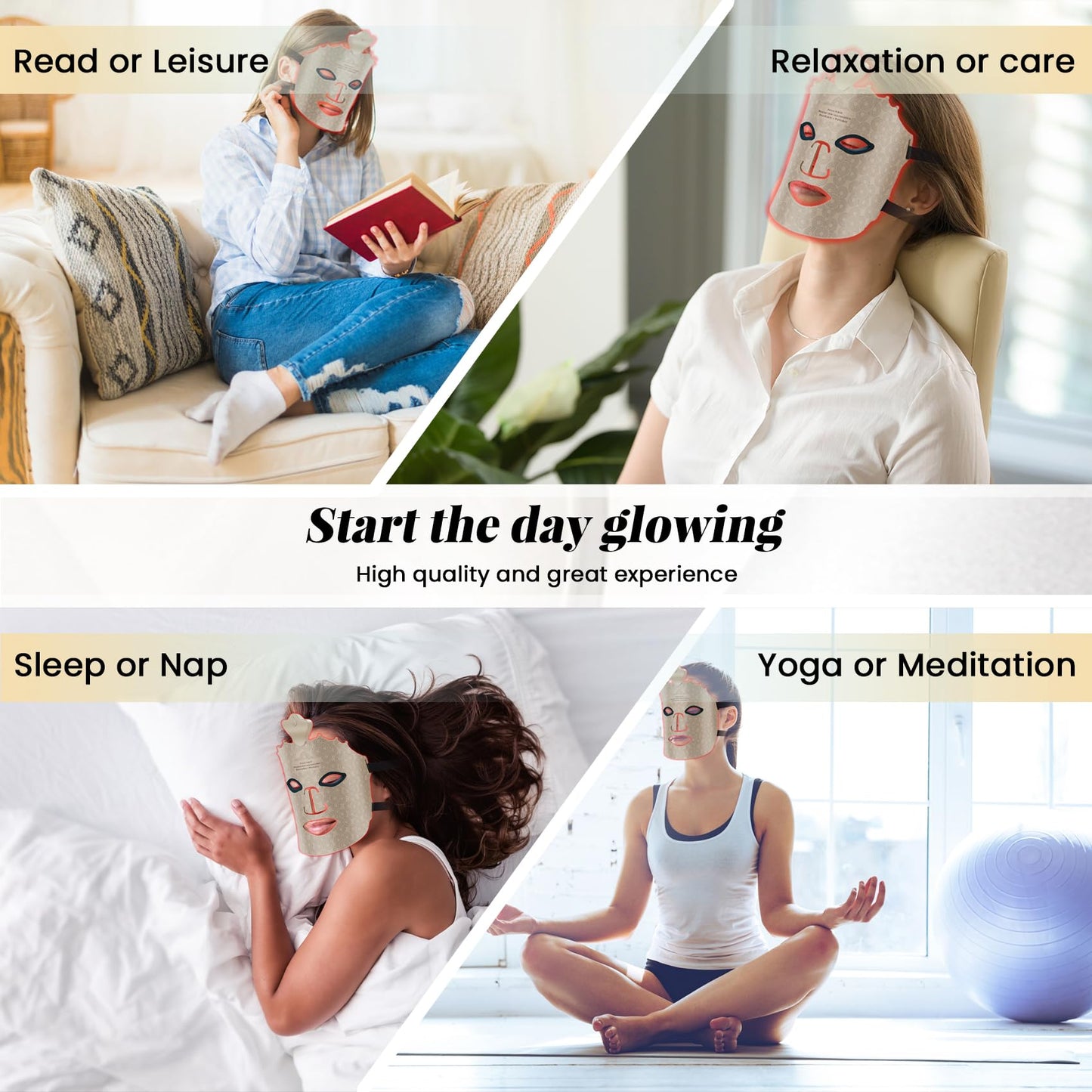 Bestechy Red Light Therapy Mask for Face, Led Face Mask Light Therapy, 7 Color Red Light Therapy Mask, Silicone Face Mask Skin Care at Home with Eye Protection Cushion for Anti Aging Wrinkles