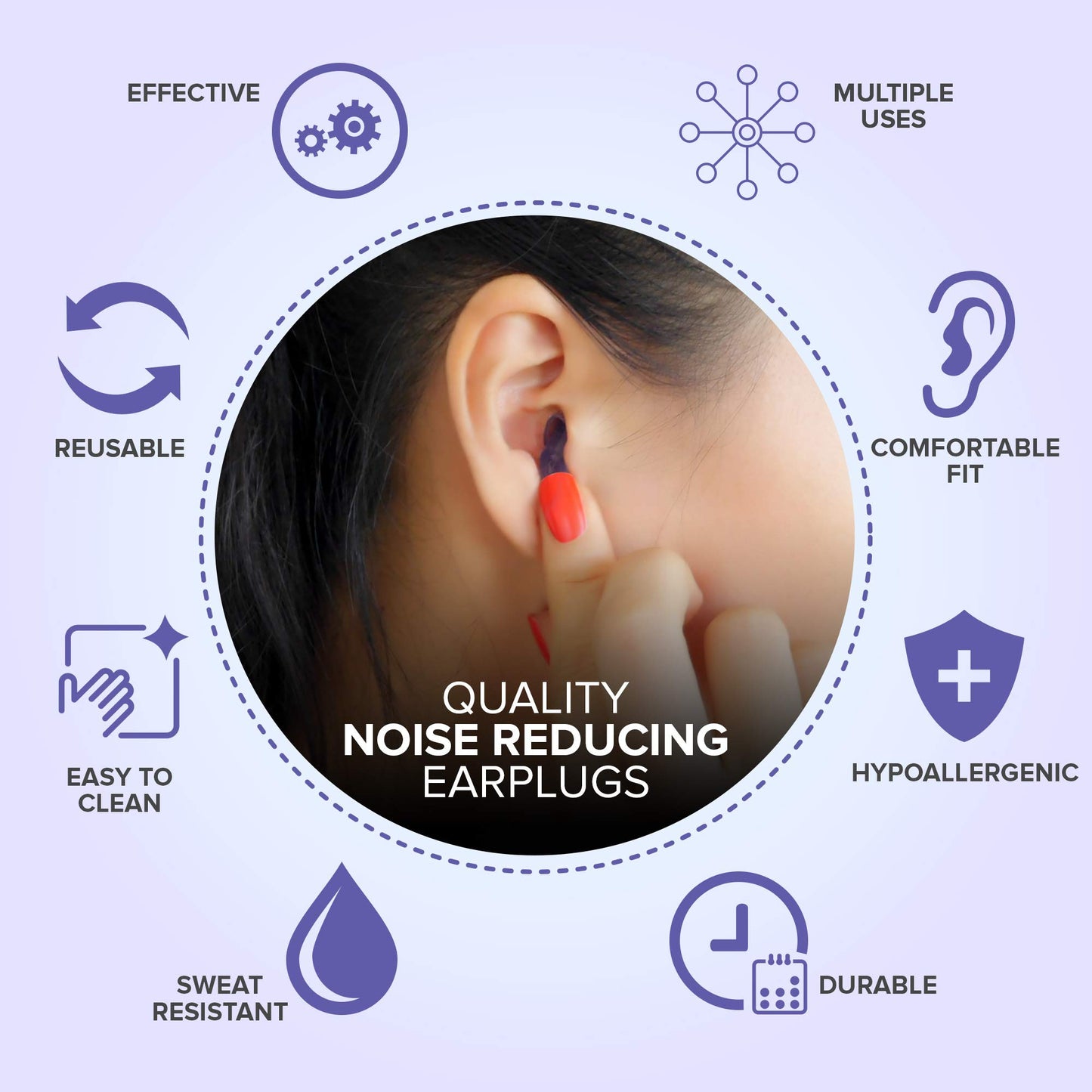 Ear Plugs for Sleeping by LaloLab | 2 Sizes Comfortable Reusable Noise Cancelling Earplugs for Sleep, Snoring, Travel & Work | Up to 28 dB NRR | Case & Gift Box | 2 Pairs, Medium & Small