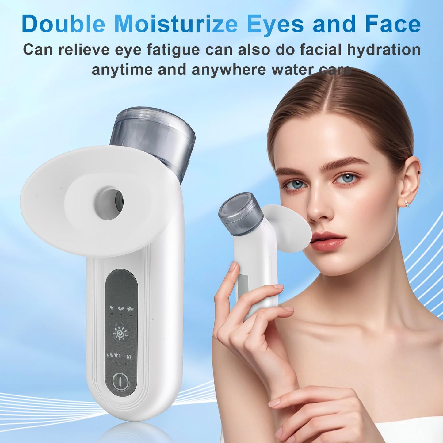 Eye Mist Steam Sprayer for Relief Dry Eyes, Facial Steamer, Eye Treatment, Portable Heated Eye Masks, Mini Eye Moisturizing Cleaning Soothing Steamer