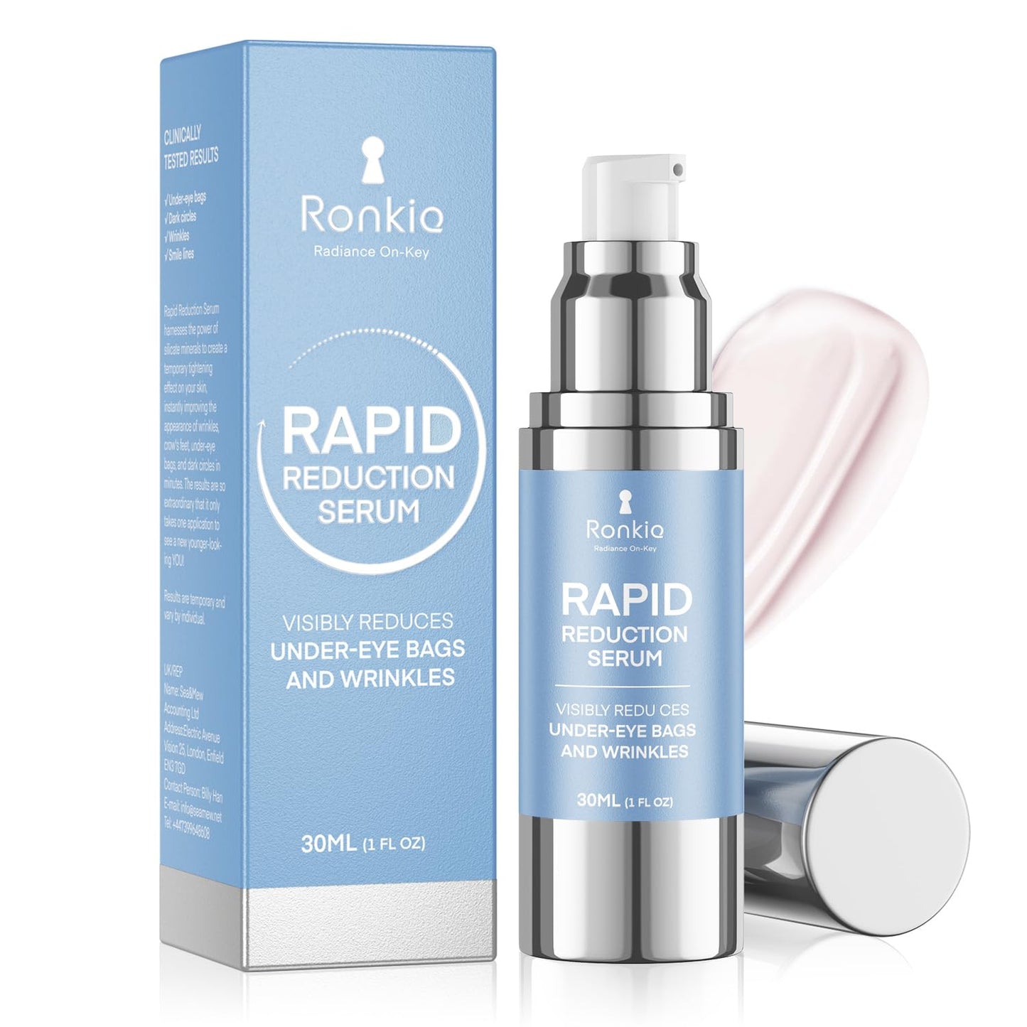 RONKIE Instant Eye Lift Cream: Reduces Eye Bags Wrinkles Puffy Eyes Dark Circles Crow’s Feet in Minutes for Mature Skin of Middle-aged Women 1 Fl Oz