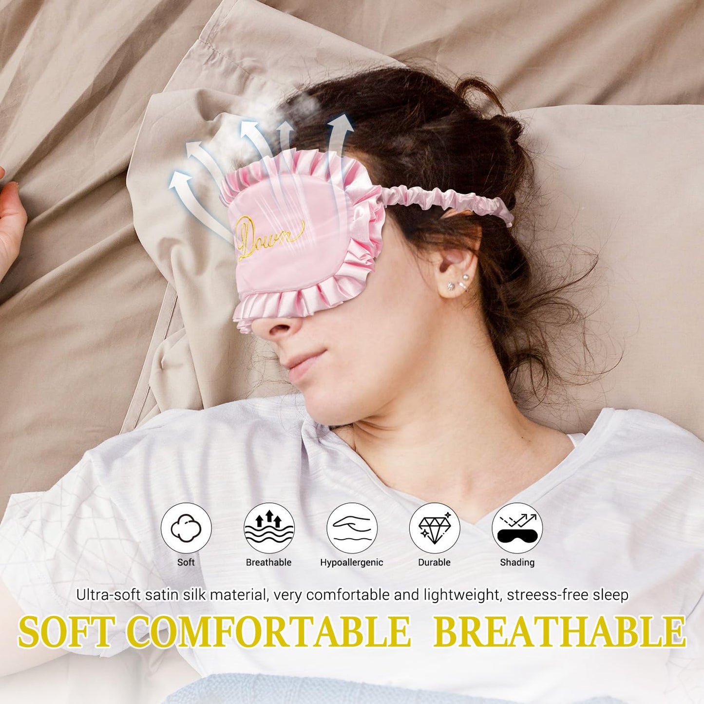 Calm Down Sleep Mask Pink Singer Merch Blindfold Eye Mask Travel Mask Eyeshade for Sleep Over Slumber Pajama Party Supplies Birthday Easter Gifts for Boys Girls Men Women