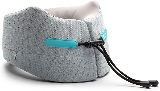 GOLDORANGE Neck Pillows for Travel Memory Foam Airplane Pillow Neck Head Support for Adults Car Home Office Sleeping Rest Travel Accessories Gray M