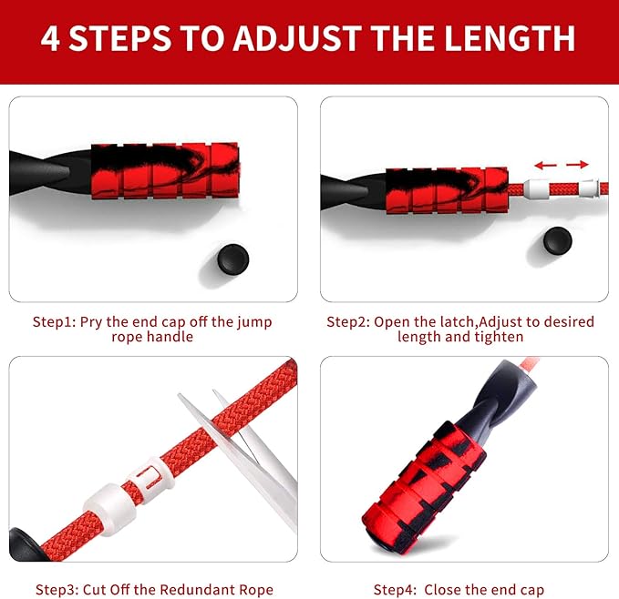 Jump rope, Professional Weighted Jump rope workout, Adjustable Tangle-Free with Ball Bearings Exerciser Jump ropes for Cardio, Endurance Training, Fitness Workouts, Jumping Exercise