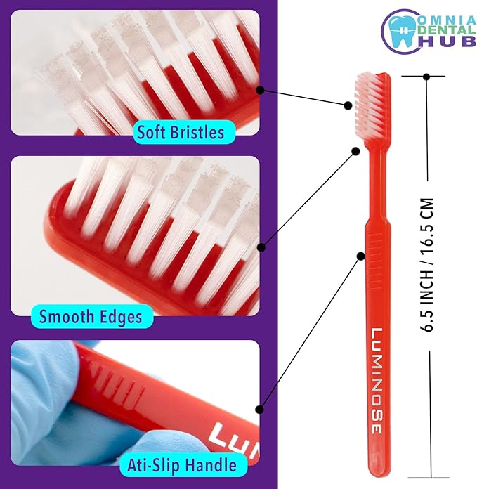 100 PCs Disposable Prepasted Toothbrushes by Omnia ONE | Convenient, Ready-to-Use, Hygienic – Perfect for Travel, Dental Offices, and On-The-Go Oral Care