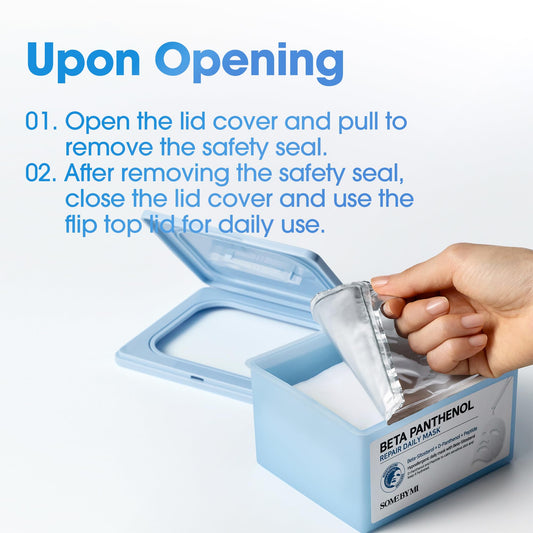 SOME BY MI Beta-Panthenol Repair Daily Mask - 30 Sheets, 11.8Oz - Daily Vegan Korean Face Sheet Mask for Skin Barrier Recovery - Hydrating and Moisturizing Skin Care with Panthenol - Korean Skin Care