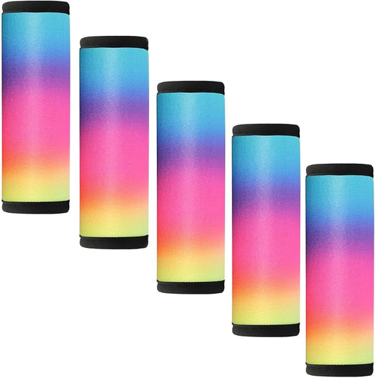 5 Pack Neoprene Luggage Handle Wraps Bright Luggage Tags/Identifiers/Marker/Grips Travel Accessories for Airplane/Flying/Luggage (Gradient)