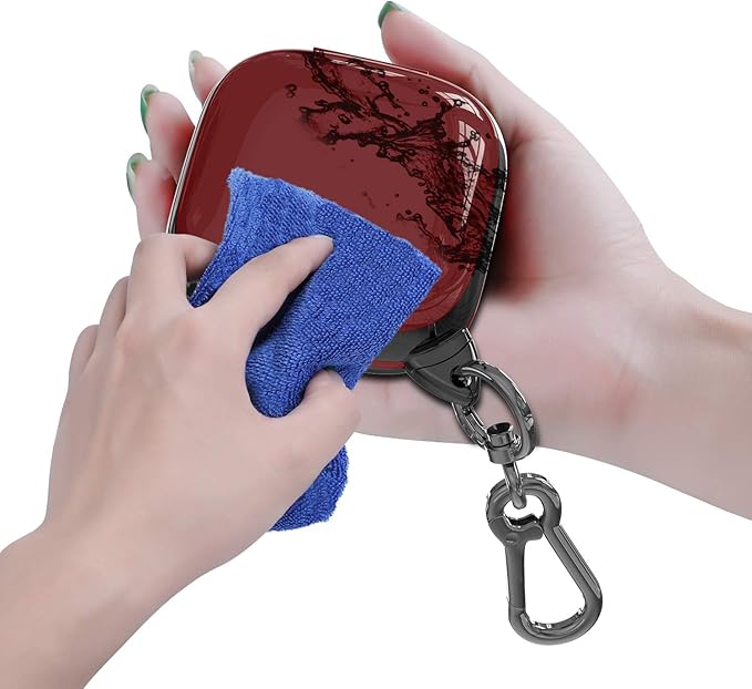 Compatible Powerbeats Pro Case Cover, Full Protective Shockproof Anti-Slip Silicone Case for Beats Powerbeats Pro 2019 (Black Edge+Burgundy)