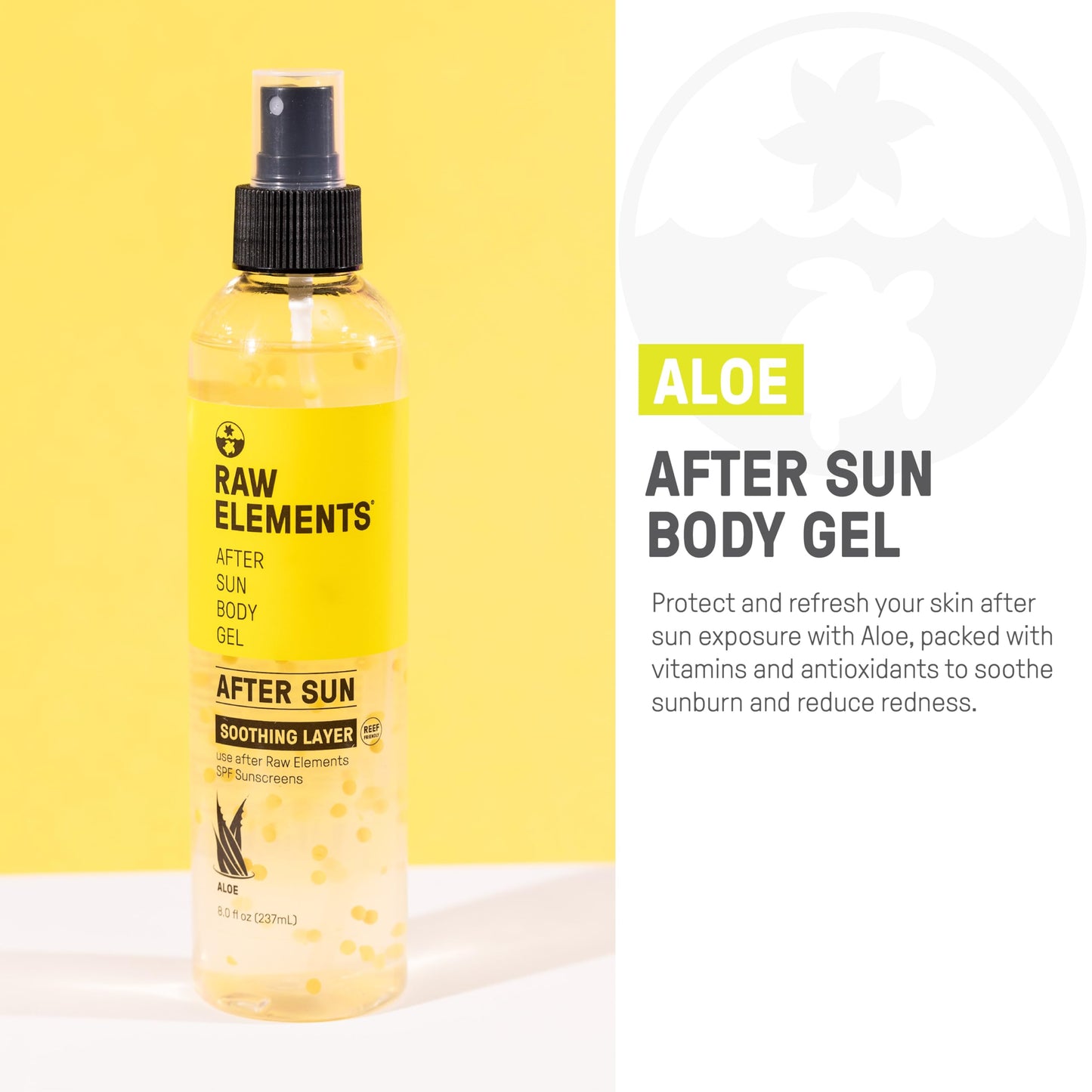 Raw Elements After Sun Body Gel Skin Care with Aloe Balls