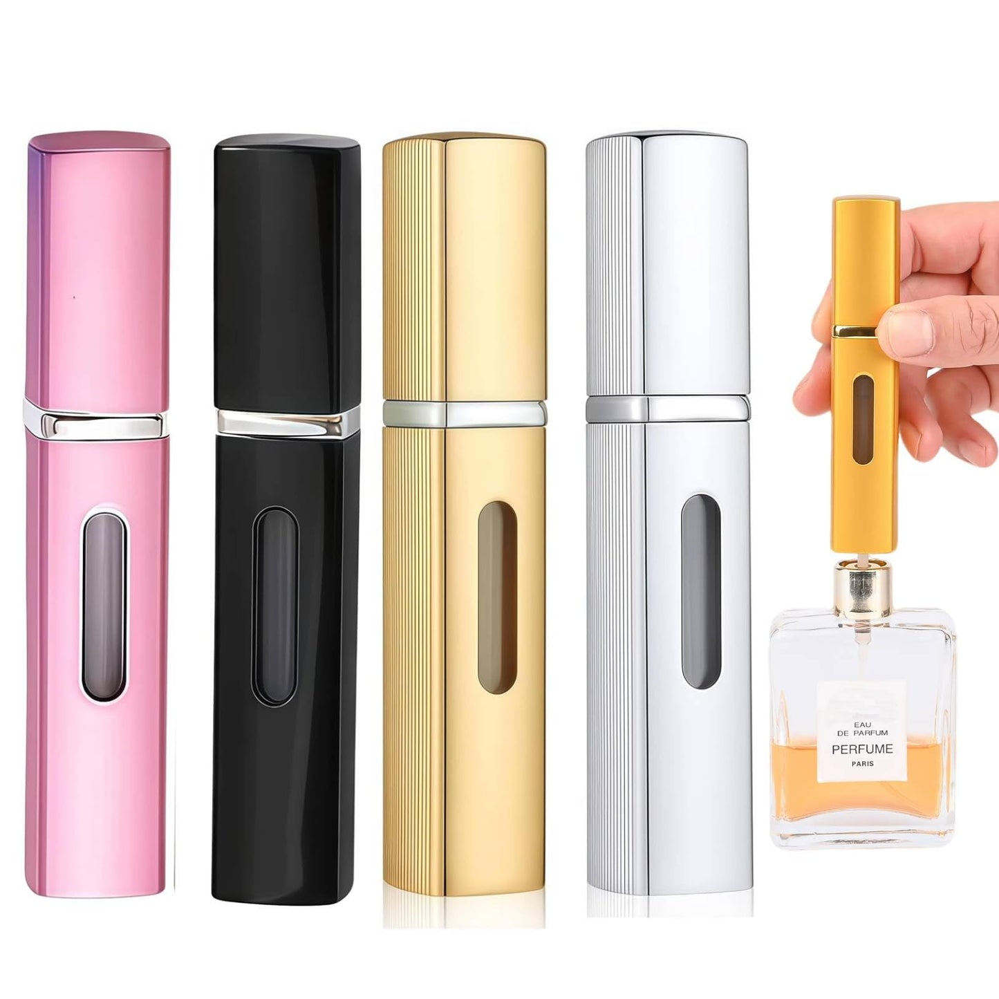 sangzisally 8ML Mini Refillable Perfume, Portable Atomizer Bottle Refillable Perfume Spray, Atomizer Perfume Spray Bottle for Travel,Refill Pump Case for Traveling and Outgoing