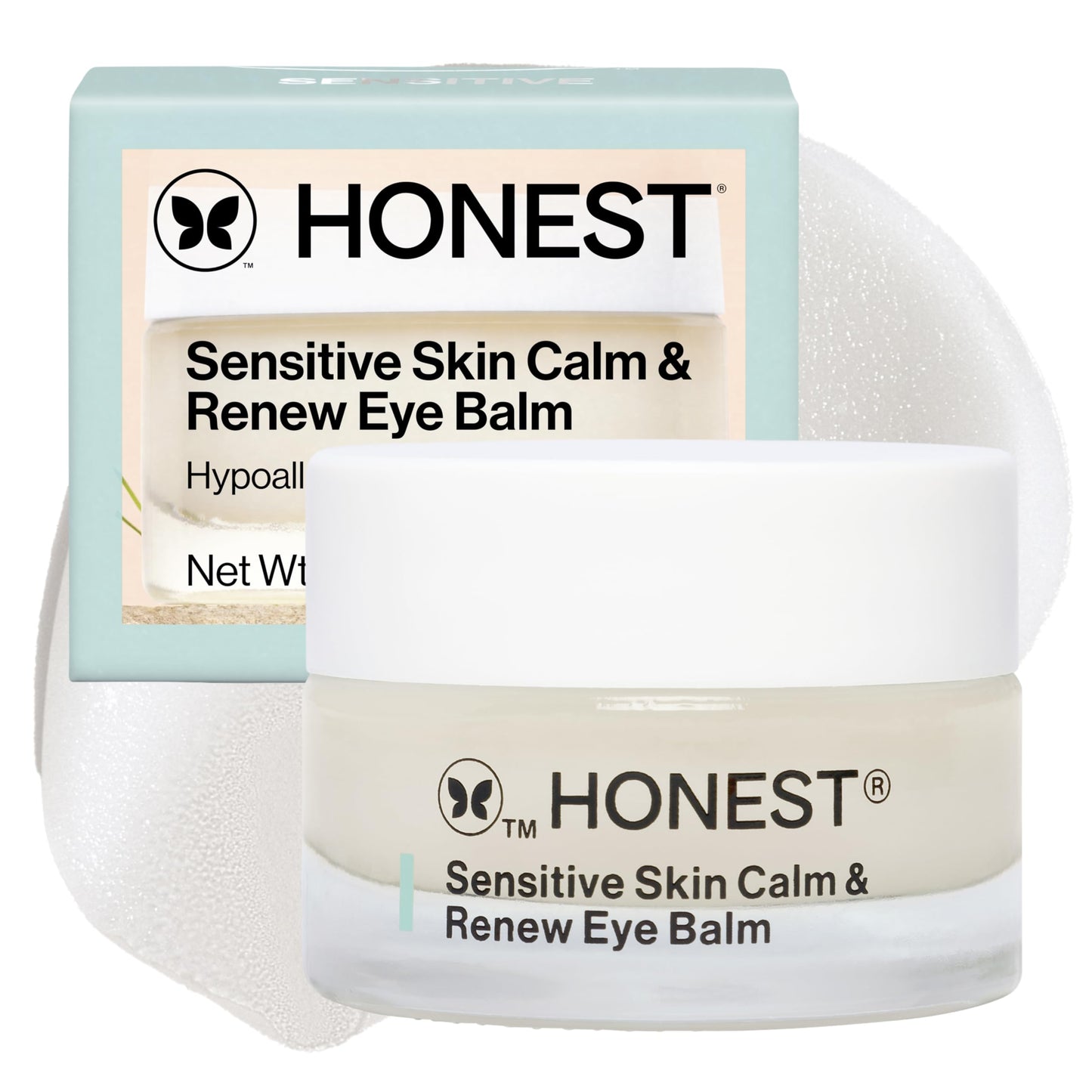 Honest Beauty Sensitive Skin Calm + Renew Eye Balm | Moisturizing + Firming | Hypoallergenic, Fragrance Free, Vegan | 0.5 oz