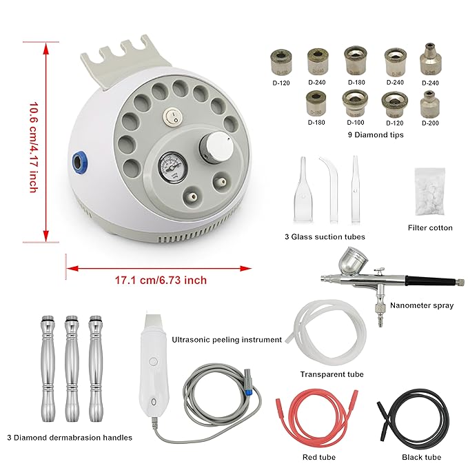 4 In 1 Diamond Dermabrasion Microdermabrasion Skin Scrubber Vacuum Facial peeling Sprayer Blackhead Acne Remover Skin Care Beauty Machine Elitzia ET33P4