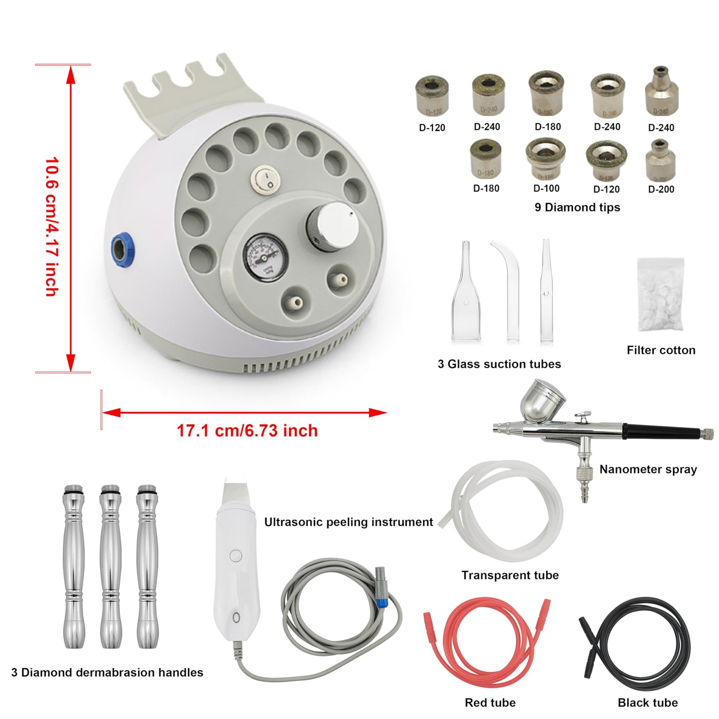 4 In 1 Diamond Dermabrasion Microdermabrasion Skin Scrubber Vacuum Facial peeling Sprayer Blackhead Acne Remover Skin Care Beauty Machine Elitzia ET33P4