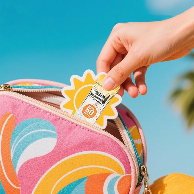 50PCS Mini Sunscreen SPF50+ - Travel Size Sunscreen Infused with Centella Asiatica Extract, Lightweight & Non-Greasy, waterproof - Perfect for Summer Party & Thank You Gifts - Mini Purse Essentials