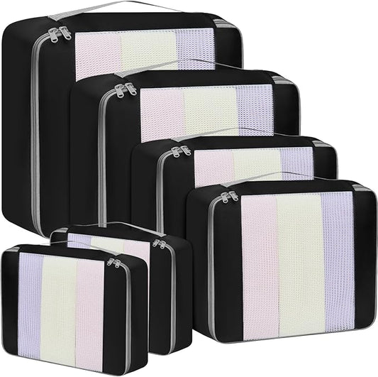 BAGAIL 6 Set/8 Set/10 Set Packing Cubes Various Sizes Packing Organizer for Travel Accessories Luggage Carry On Suitcase
