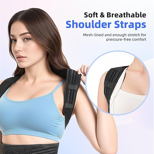 babaka Posture Corrector for Women and Men, Adjustable Full Back Support, Upper and Lower Back Pain Relief, Back Brace, Shoulder Straightener, Scoliosis, Hunchback, Thoracic, Spine Corrector (Large, Waist: 30''-39'')
