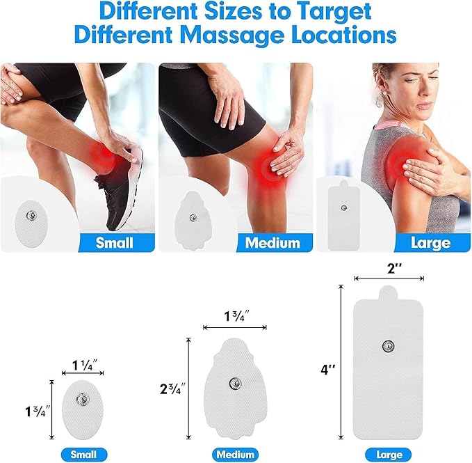 20 Pieces TENS Unit Replacement Pads - Universal 3.5mm Snap-on TENS Electrode Pads Advanced Carbon Film Electrodes for Enhanced Pain Relief and Muscle Stimulation