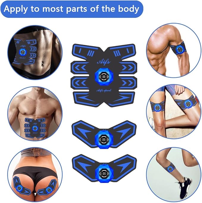 Abs Stimulator Ab Stimulator Rechargeable Ultimate Abs Stimulator for Men Women Abdominal Work Out Abs Power Fitness Abs Muscle Training Workout Equipment Portable Black