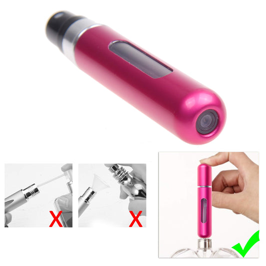 Kare & Kind 4x Mini Perfume Atomizer Bottles - Refillable Pump Spray Cases - Stainless Outer Shell with Transparent Glass Vial - For Perfumes, Body Sprays, Facial Mists, Oils - (Green/Blue/Pink/Red)