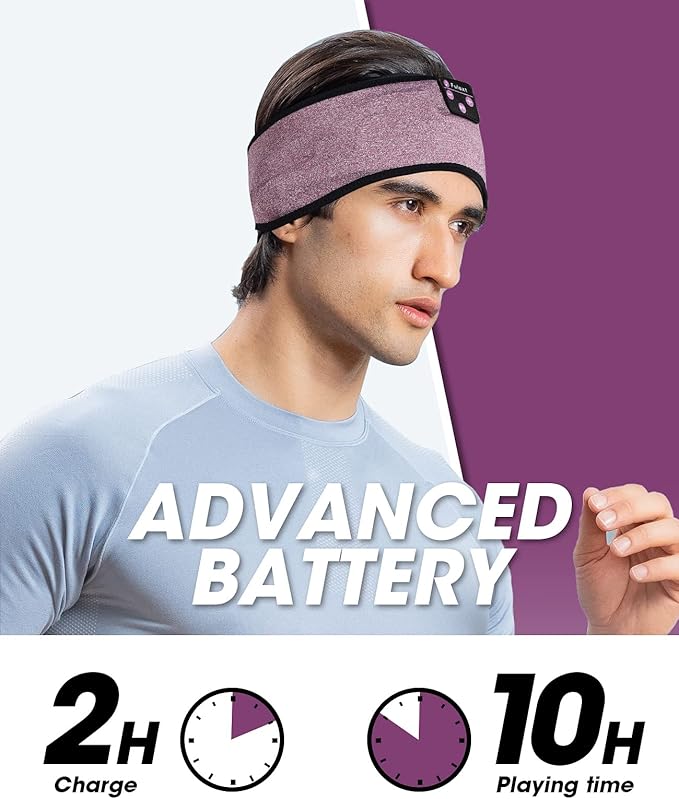 Bluetooth Headband Headphones, Sleep Headphones for Side Sleepers - Sleeping Comfortable with Thin Speaker Microphone Handsfree Best Gift Ideas Women Men