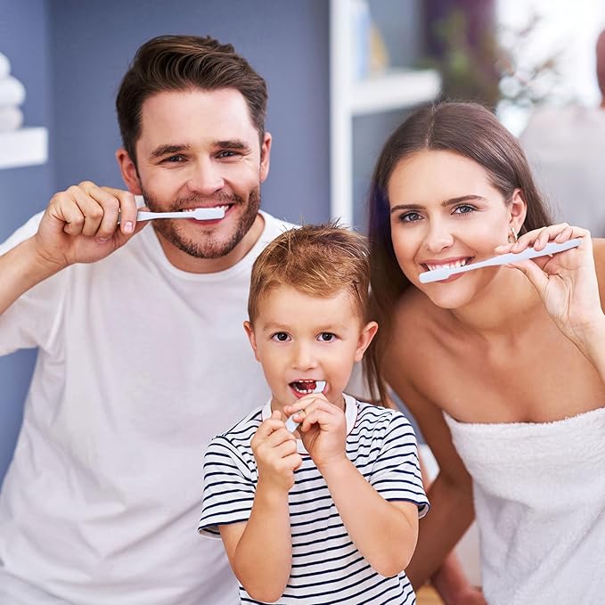 100 pcs Bulk Toothbrushes Individually Wrapped, White Manual Disposable Travel Toothbrush for Adult, Soft Bristles for Homeless,Travel, Hotels