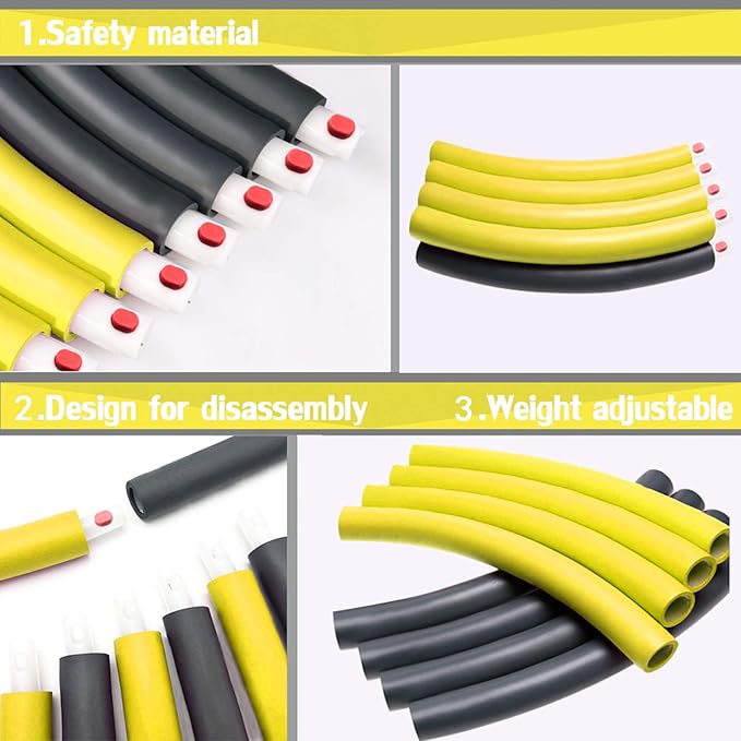 Auoxer Fitness Exercise Weighted Hoops, Lose Weight Fast by Fun Way to Workout, Fat Burning Healthy Model Sports Life, Detachable and Size Adjustable Design