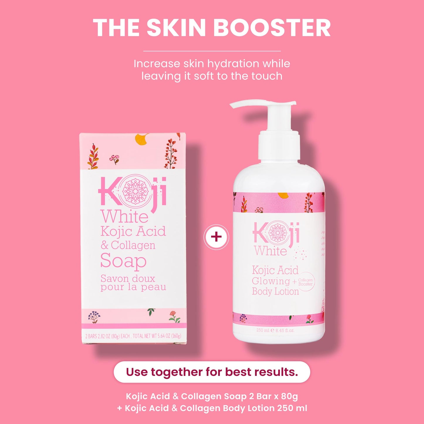 Koji White Kojic Acid & Collagen Skin Brightening Soap for Face & Natural Glowing Skin - Moisturizer, Body Cleansing Bar, Reduce the Appearance of Wrinkles, Vegan, Paraben-Free, 2.82 oz (2 Bars)