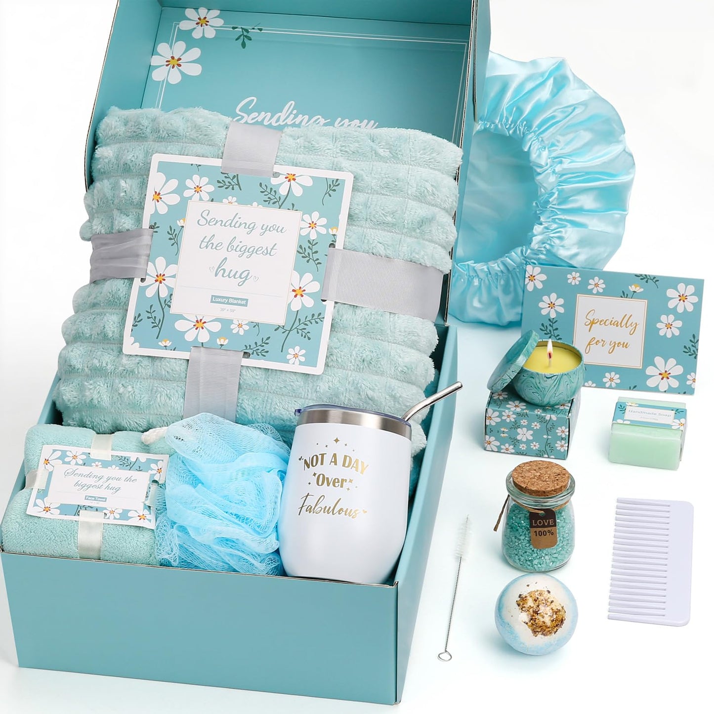 Self Care Gifts for Women, Get Well Soon Gifts Basket Care Package, Birthday Gifts Box for Women, Relaxing Bath Spa Gifts Set, Thinking of You Feel Better Gift for Her Mom Best Girl Friend Sister Wife