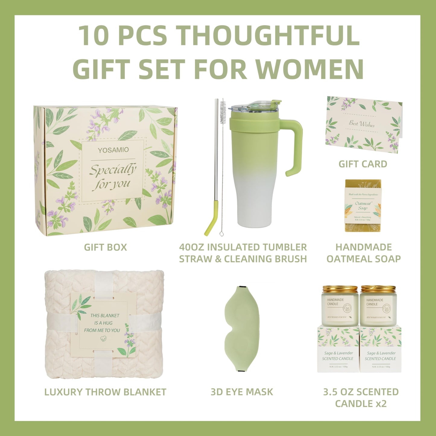 Get Well Gifts for Women – Get Well Soon Gift Baskets for Women, Luxury Self Care Basket with Blanket, 40oz Tumbler, Candle & Soap, Relaxation Package for Her