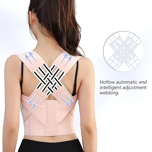 Back Brace Posture Corrector for Women, Adjustable Back Straightener for Posture Correction Pink, Neck Shoulder Lumbar Upper Lower Back Pain Relief - Scoliosis, Hunchback, Spine Corrector, Size L