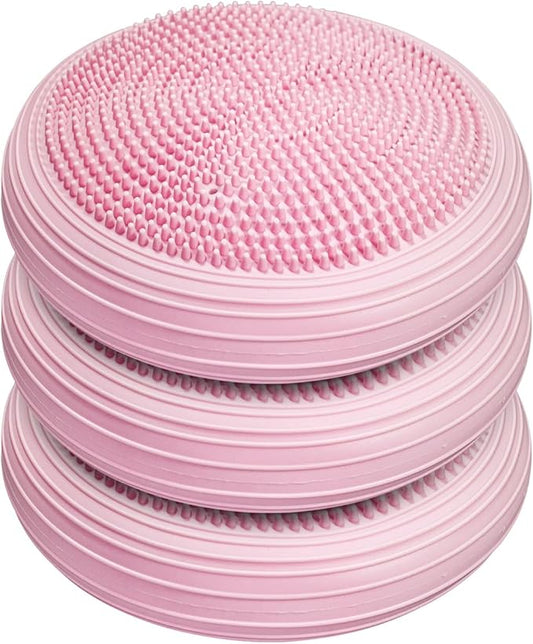 3 Pcs Inflated Wobble Cushion, Wiggle Seat & Balance Pad for Exercise, Home Yoga Balance Stability Training, Strengthen Core Muscles, Improve Posture, Balance Disc with Pump