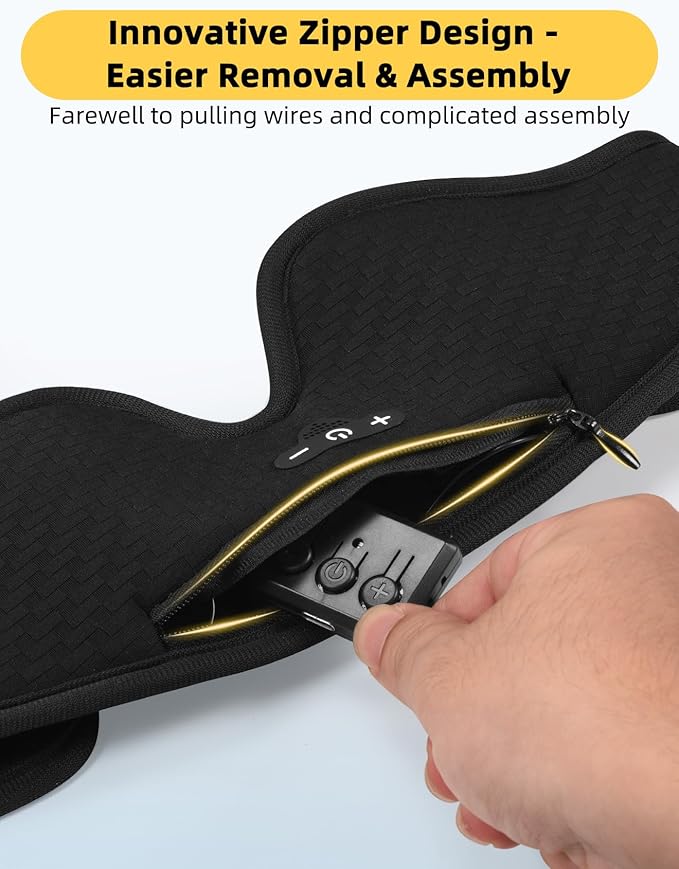 3D Contoured Sleep Mask with Bluetooth Headphones, Adjustable Blackout Sleeping Mask, 1-Hour Timer Sleeping Headphones with Thin Stereo Speakers for Men, Women, Gift - Black