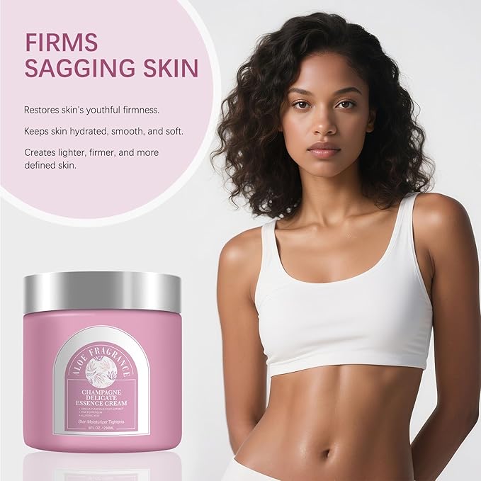 Champagne Lift Body Creme, Anti-Aging Skin Tightening with Lifting Formula, Deep Hydrates Dry Skin Arms & Legs. (Aloe Fragrance)
