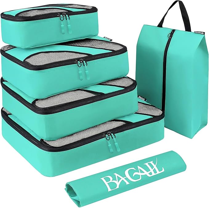 BAGAIL 6 Set Packing Cubes,Travel Luggage Packing Organizers