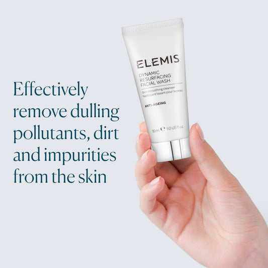 ELEMIS Dynamic Resurfacing Facial Wash - Gentle Travel Size Daily Gel Cleanser - Enzyme-Powered Skin Refining Formula - Sensitive Skin Friendly - 30ml