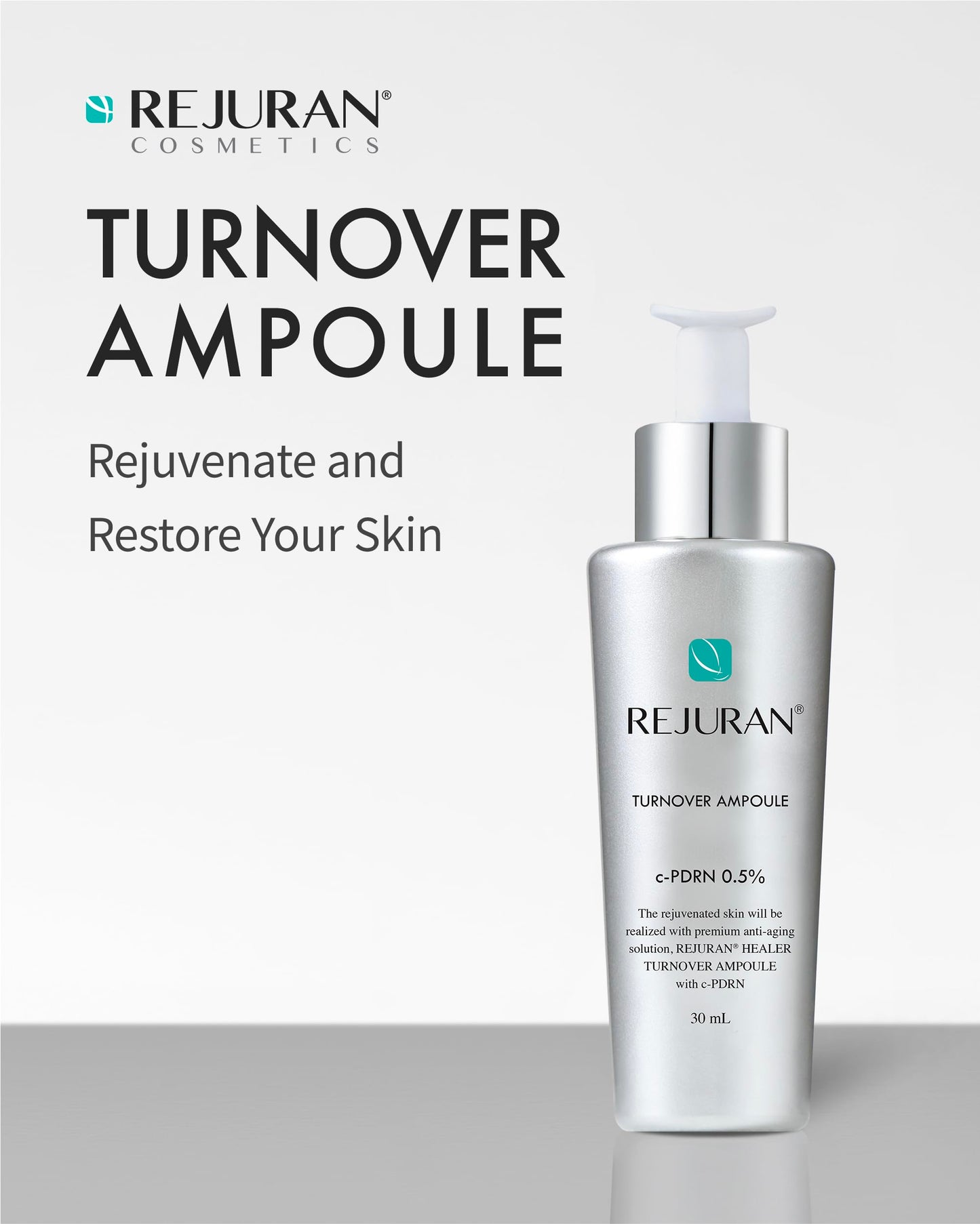 REJURAN® c-PDRN® Korean Skin Care Bundle – Turnover Ampoule & Refreshing Emulsion with Salmon DNA for Firming, Hydration, Radiance & Skin Elasticity