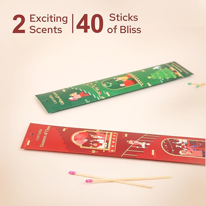 Carnatia House of Joy Incense Sticks – Set of 2 Uplifting Scents | Festive, Long-Lasting Aromas for Holiday Cheer, Cozy Gatherings & a Joyful Home!