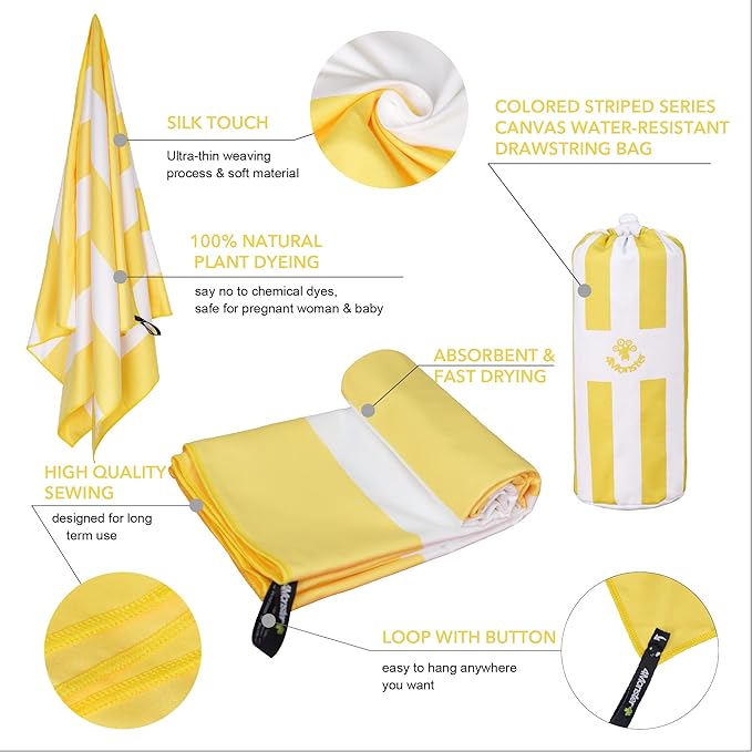 4Monster Microfiber Beach Towel Quick Dry,Super Absorbent Lightweight Travel Towel for Swimmers, Sand Free Camping Towel, Beach Towels for Pool,Swim,Water Sports,Yoga