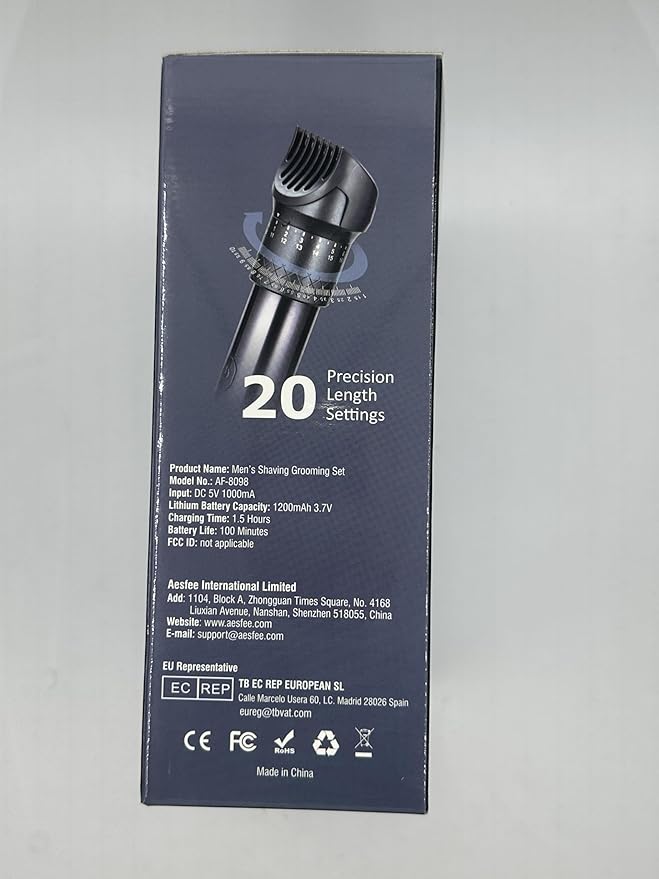 Beard Trimmer and Clippers Set for Men with Foil Shavers, Precision Dial Adjustable 20 Lengths, All-in-One Hair Trimmers for Face Head Nose Full Body, IPX7 Waterproof Wet/Dry, USB-C Rechargeable Dock