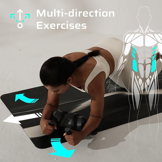 BERTER Fitness Ab Roller Wheel with Elbow Support Abdominal Trainer Roller Workout Equipment for Home and Gym Exercise Roller for Men and Women