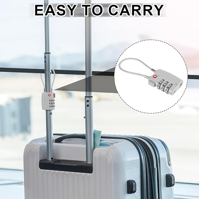 1Pcs Luggage Locks 3 Digit Travel Combination Locks Portable Small Combination Padlocks Zinc Alloy Suitcase Locks for Travel Bag Suitcase Lockers Backpack,Silver